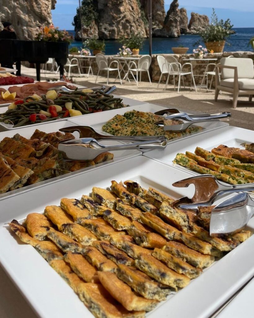 buffet di frittata e fagiolini