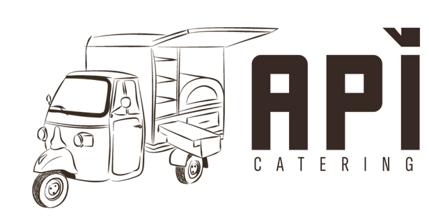 logo apì catering con simbolo ape stilizzata